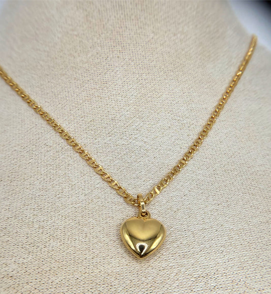 18k Gold Necklace with Heart Pendant - 5g - 50.5cm - Amore Collection - Romantic Jewelry