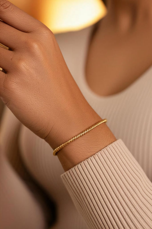 Venezia Gold Collection 18k Gold Bracelet – Italian Fabric – 4.42g