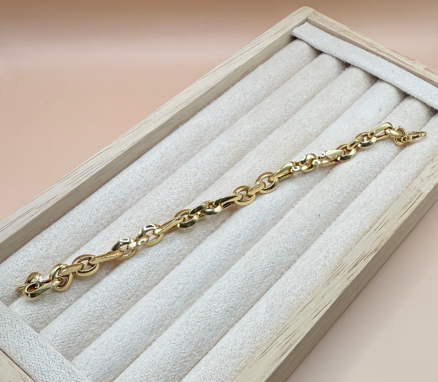 18k Gold Large Link Bracelet - 6.13g - Genoa Collection