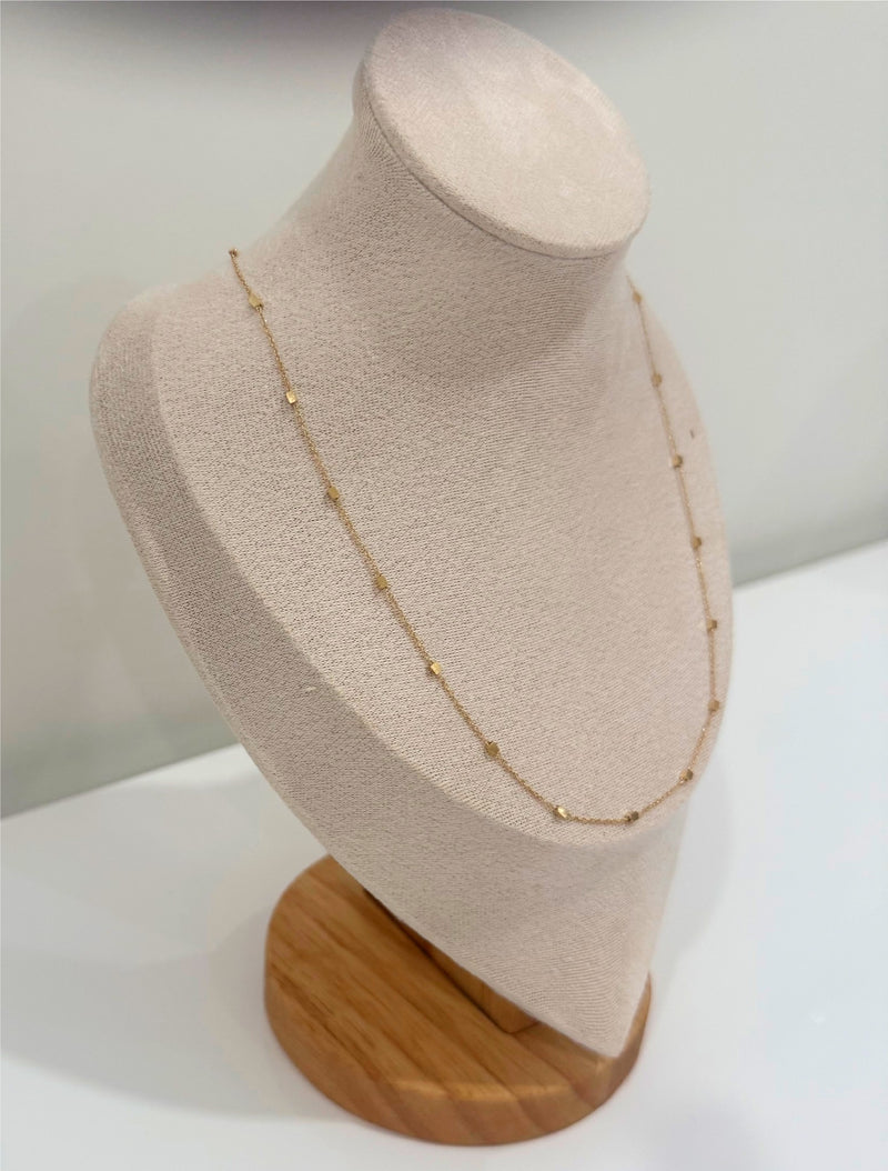 Collar de Oro 18k Cuadritos Separados - 41.5cm - Colección Milano - Joyería Moderna