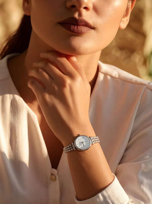 Stainless Steel Watch with Dial Bracelet - 20cm - Classic Style