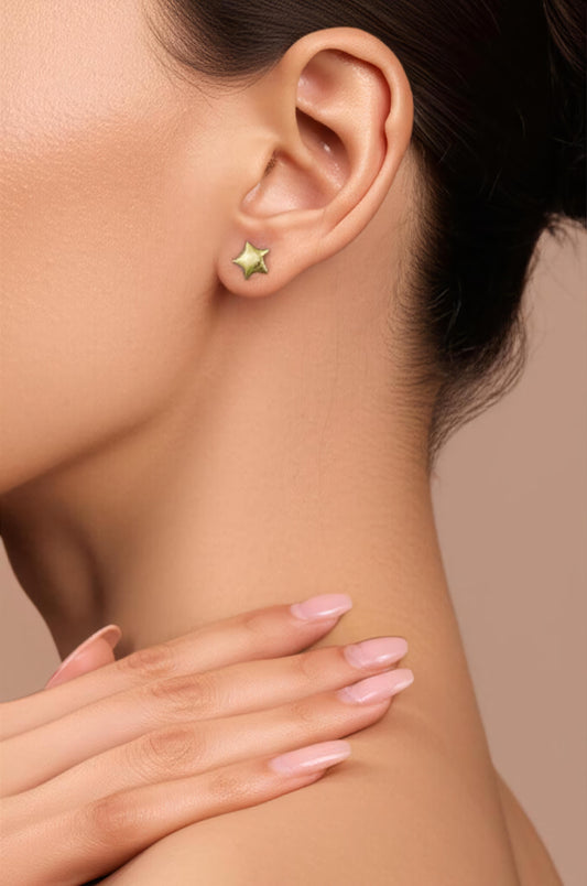 Roma Gold Collection 18k Gold Earrings – Sparkling Stars – 1.48g