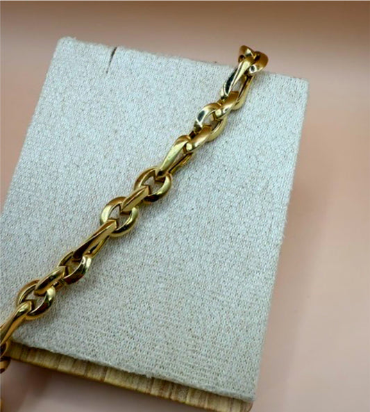 18k Gold Large Link Bracelet - 6.13g - Genoa Collection