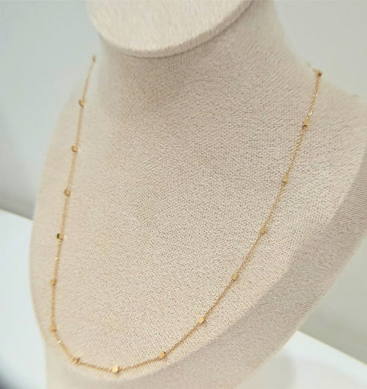 Collar de Oro 18k Cuadritos Separados - 41.5cm - Colección Milano - Joyería Moderna