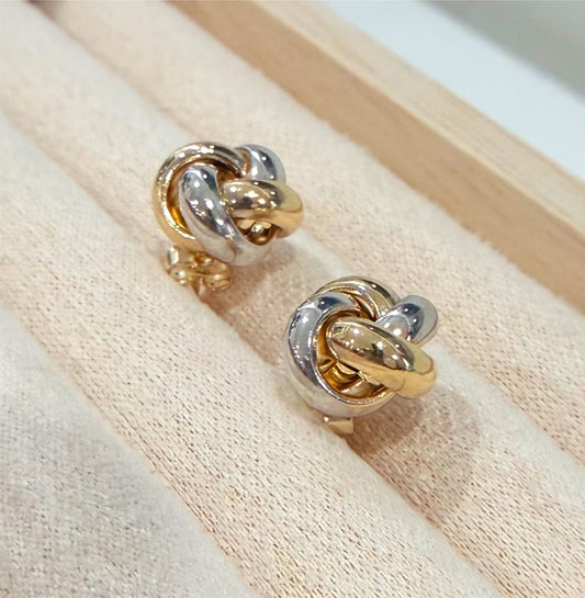 Cartier Node D'Amore Collection Yellow and White Gold Earrings – 2.70g – Fine Jewelry