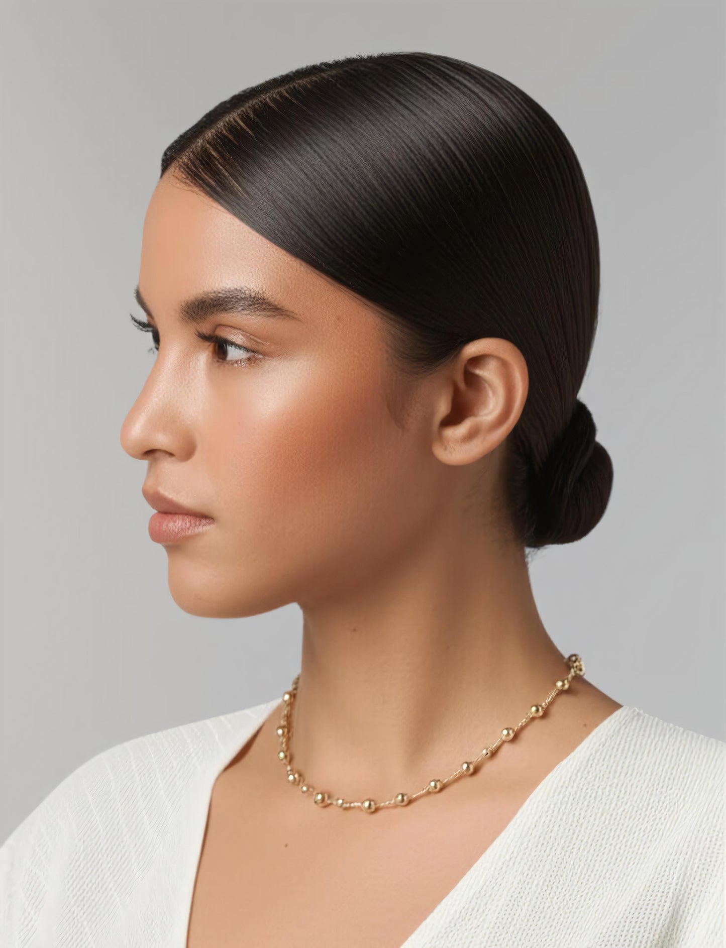 18k Gold Smooth Spheres Necklace - 5.62g - Siena Collection - Elegant Jewelry