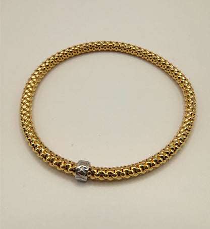 18k Yellow Gold Bracelet - 7.57g - Italian Fabric - Venezia Collection