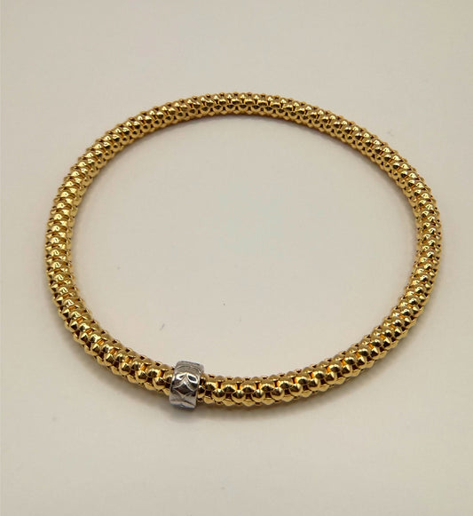 18k Yellow Gold Bracelet - 7.57g - Italian Fabric - Venezia Collection