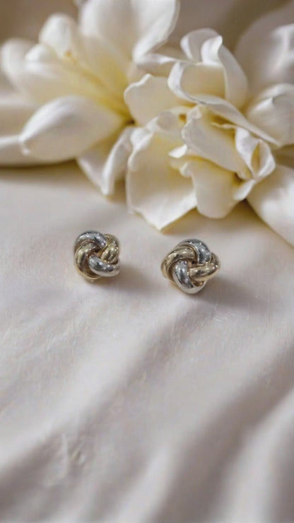 Cartier Node D'Amore Collection Yellow and White Gold Earrings – 2.70g – Fine Jewelry