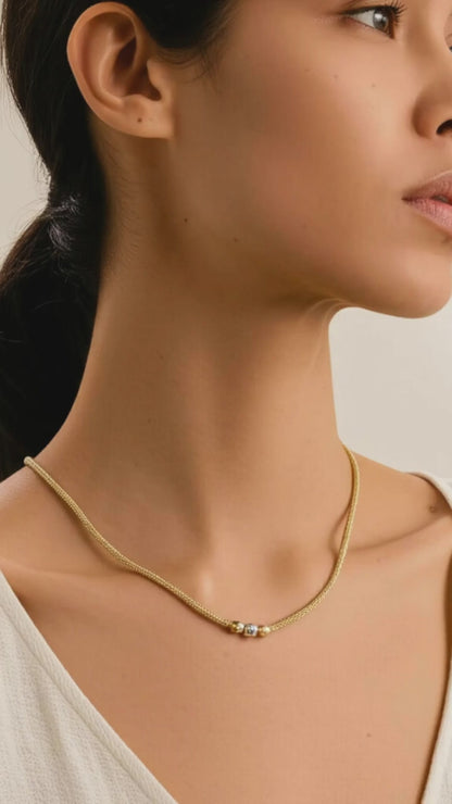Gold Choker Venezia Collection – Special Italian Fabric – 13.20g